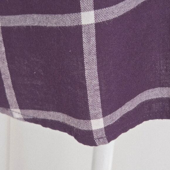 Tommy Hilfiger NWT Bordeaux Plaid collared shirt 1/2 button down Small purple - Picture 6 of 16